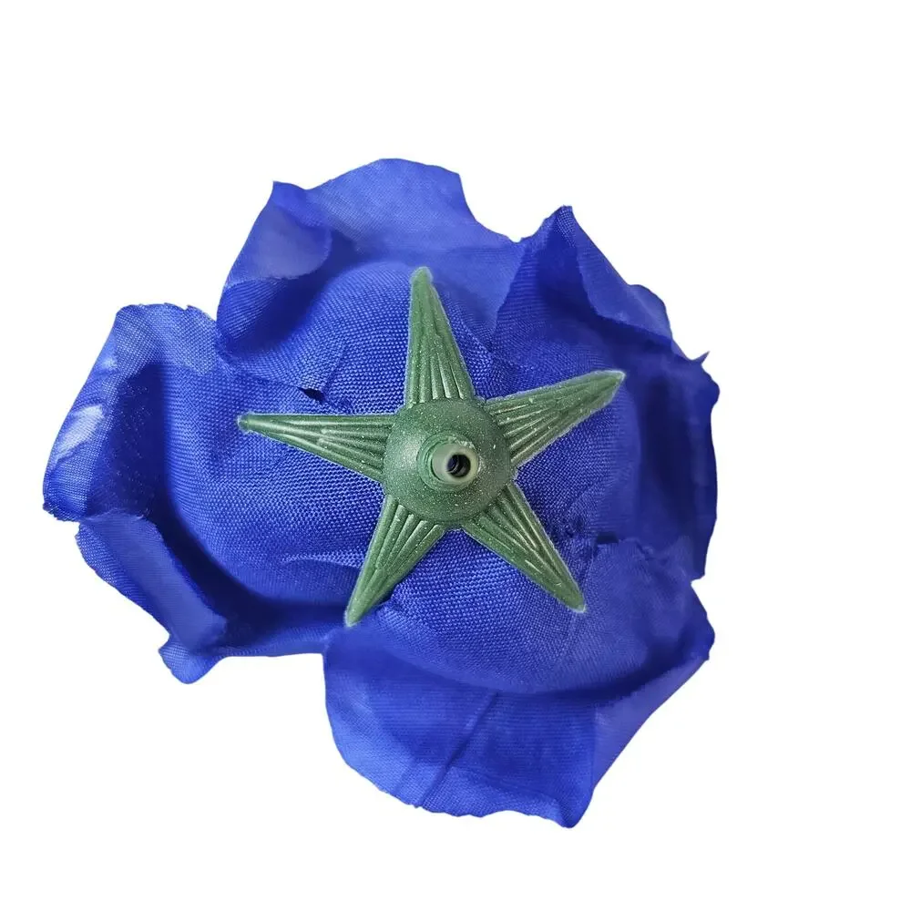 63 Royal Blue Silk Rose Heads 3 inch Artificial Wedding Flowers DIY Craft Decor